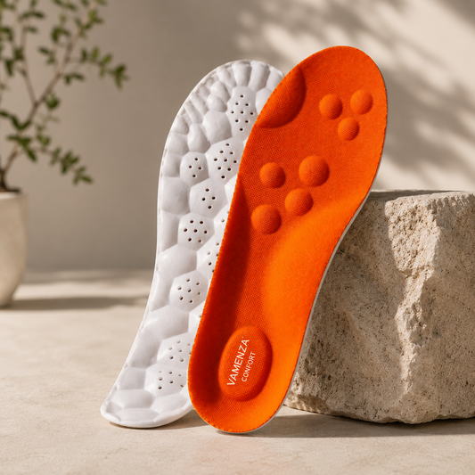 Semelles Vamenza Confort face orange et dessous blanc